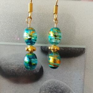 Vintage Lamp Work Glass Earrings